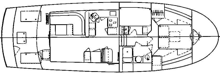 PT Yachts 41 Sedan Trawler floor plan