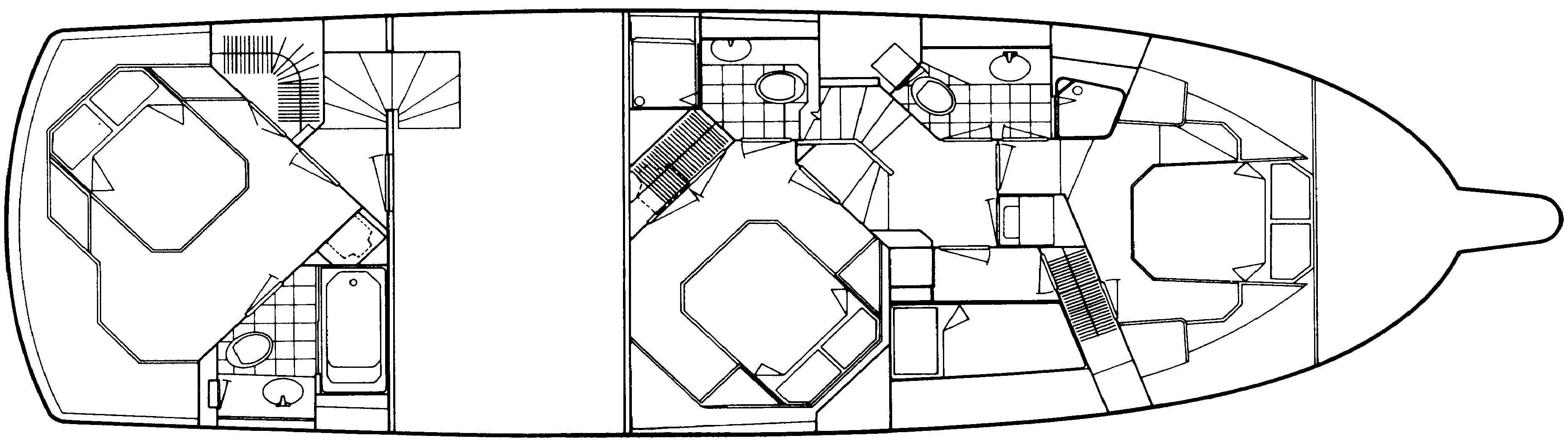 Hatteras Yachts 54 Extended Deckhouse Motor Yacht floor plan