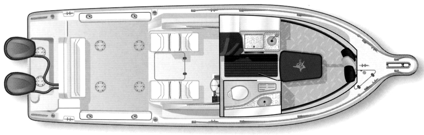 Pursuit Yachts 2870 Walkaround floor plan