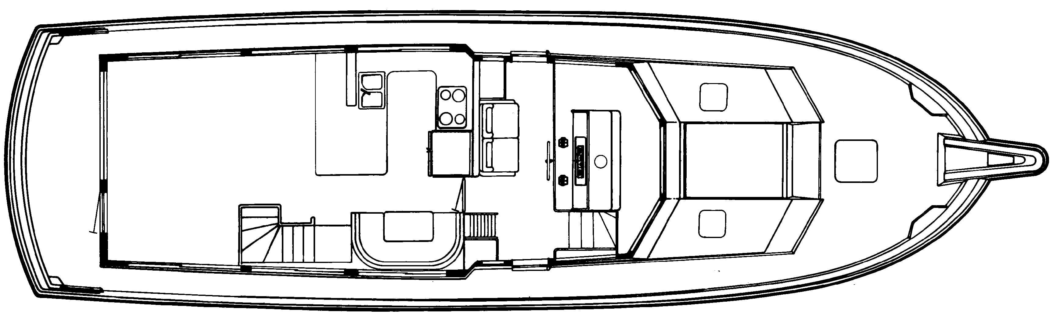 Hatteras Yachts 60 Extended Deckhouse MY floor plan