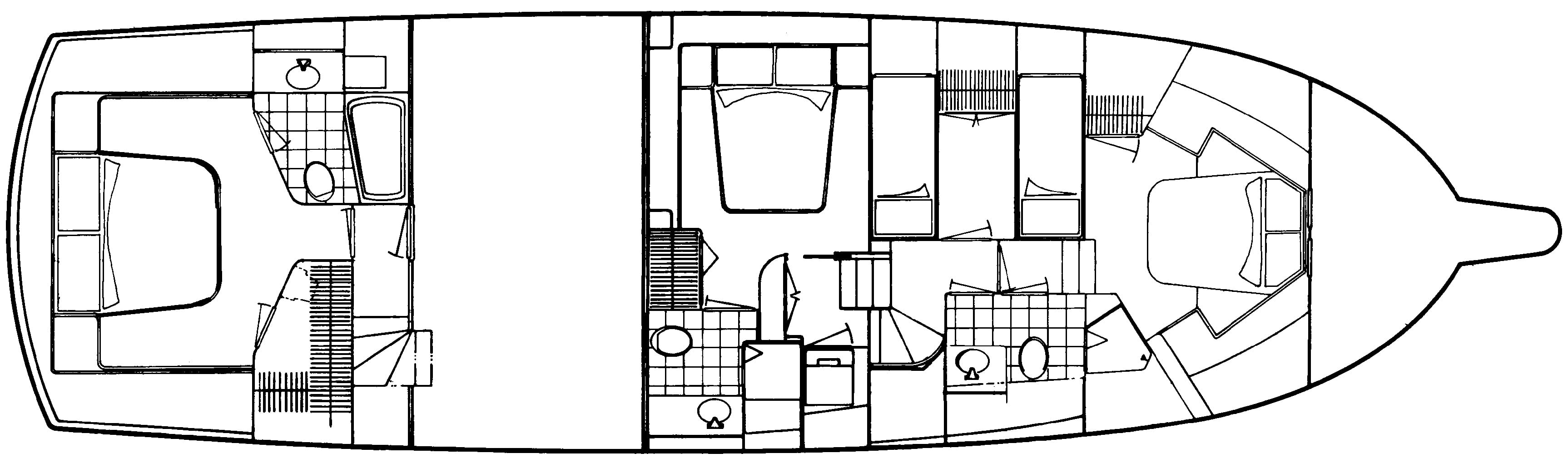 Hatteras Yachts 60 Extended Deckhouse MY floor plan