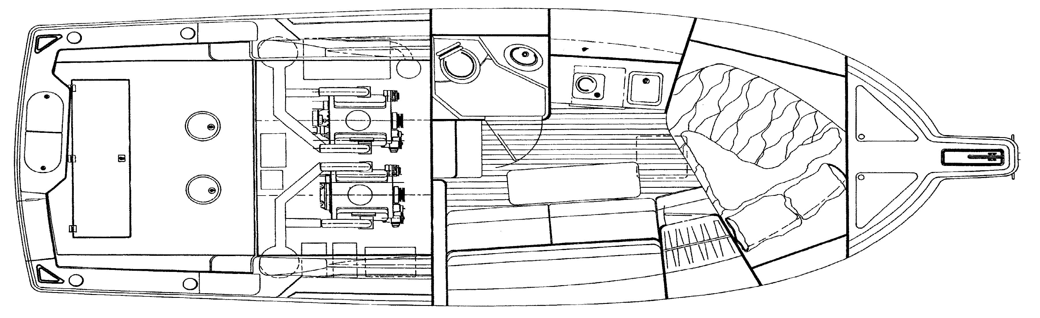 Rampage Yachts 30 Express floor plan