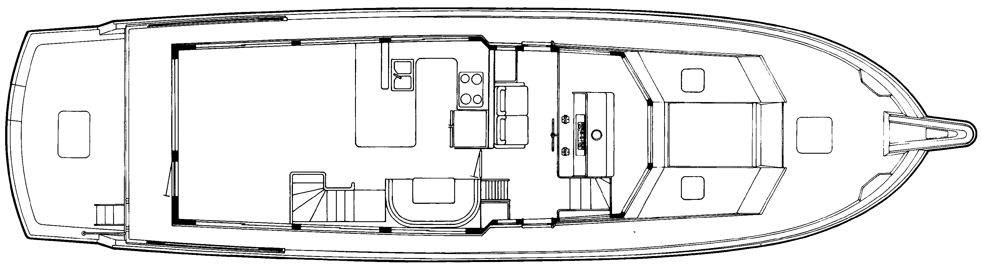 Hatteras Yachts 67 Extended Deckhouse Cockpit MY floor plan