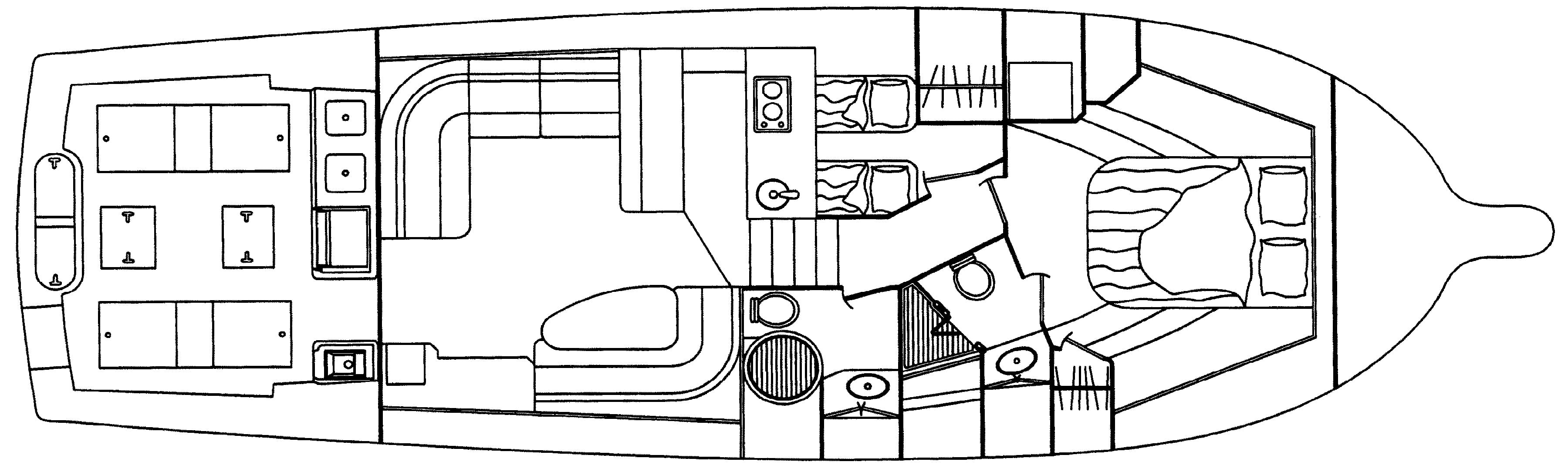 Rampage Yachts 45 Convertible floor plan