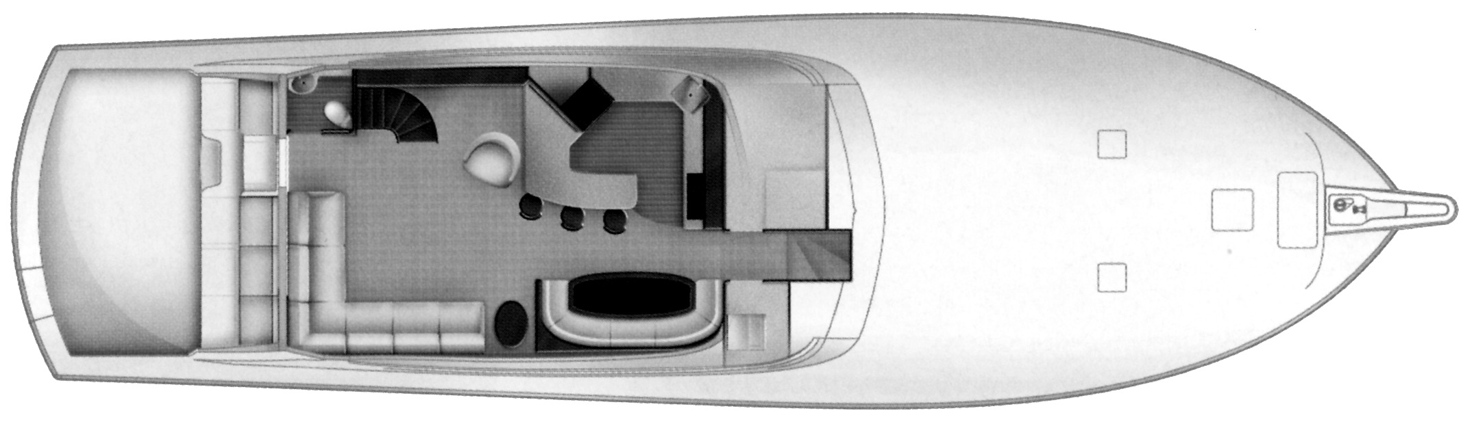 Hatteras Yachts 77 Convertible floor plan
