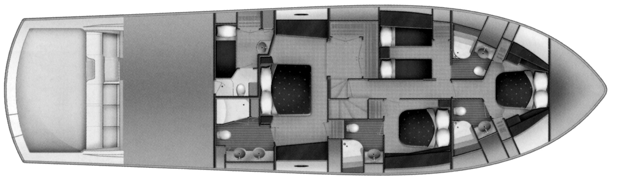 Hatteras Yachts 77 Convertible floor plan