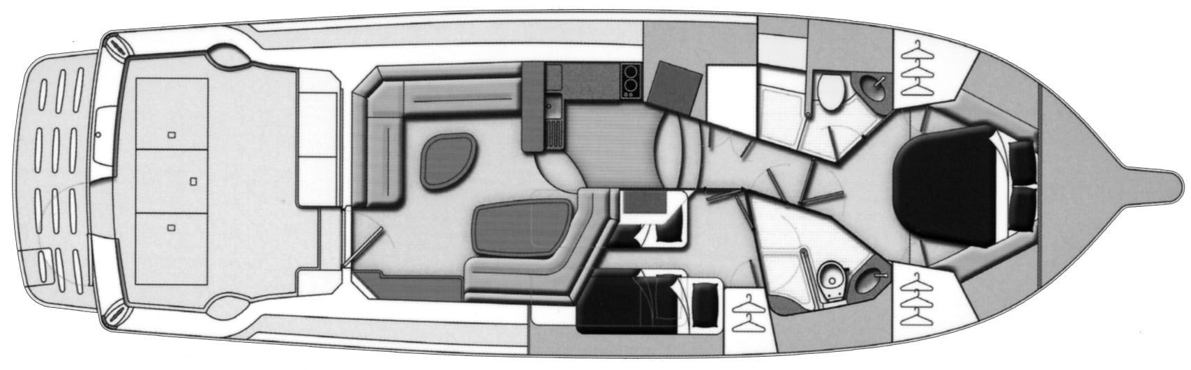 Riviera Yachts 42 Flybridge floor plan