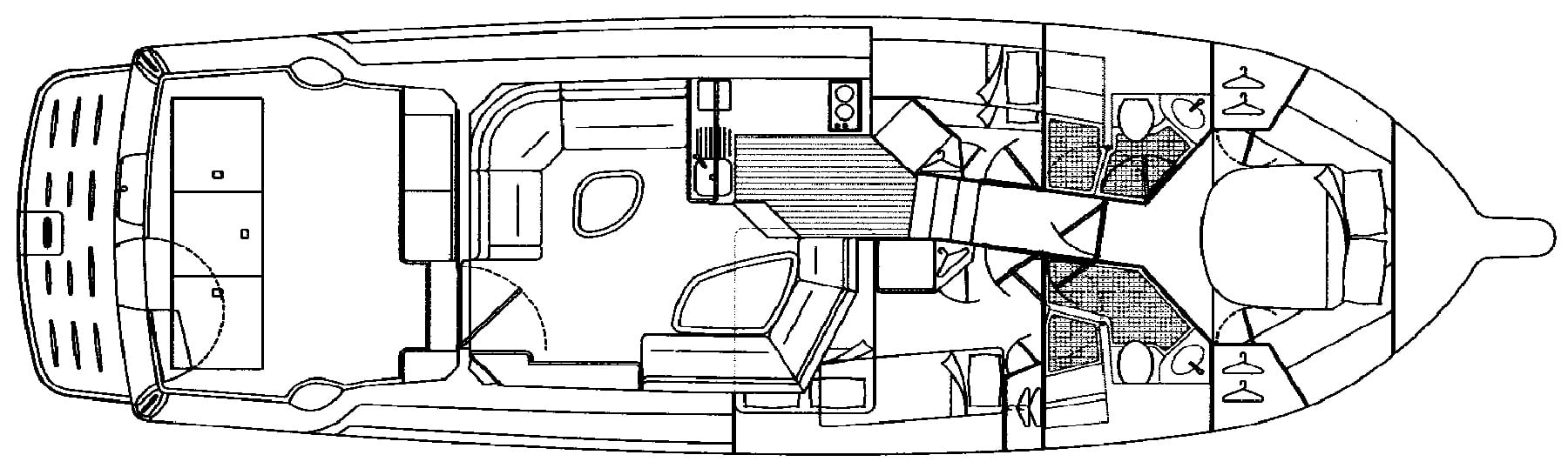 Riviera Yachts 47 Flybridge floor plan