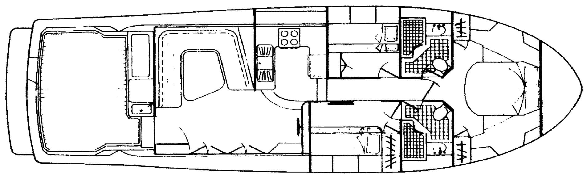 Riviera Yachts 48 Enclosed Bridge floor plan