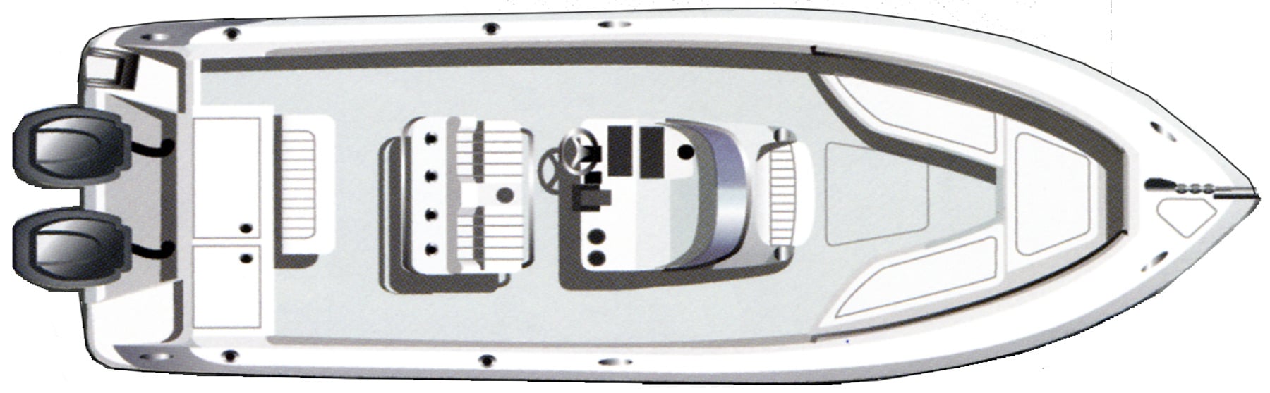 Robalo R260 Center Console floor plan