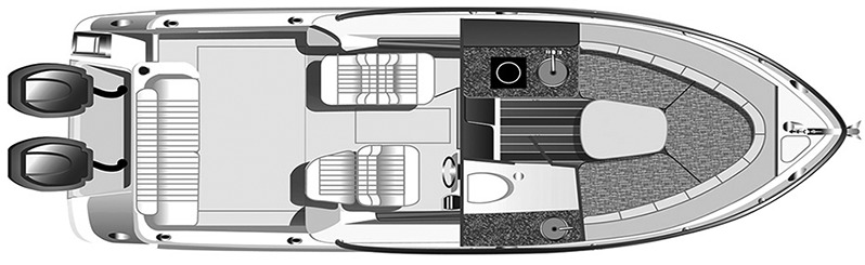 Robalo 265 Walkaround floor plan