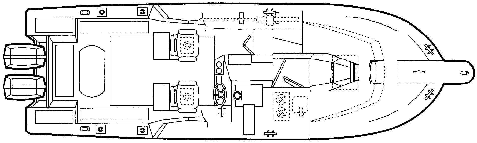 Robalo 2660 Cuddy Cabin floor plan