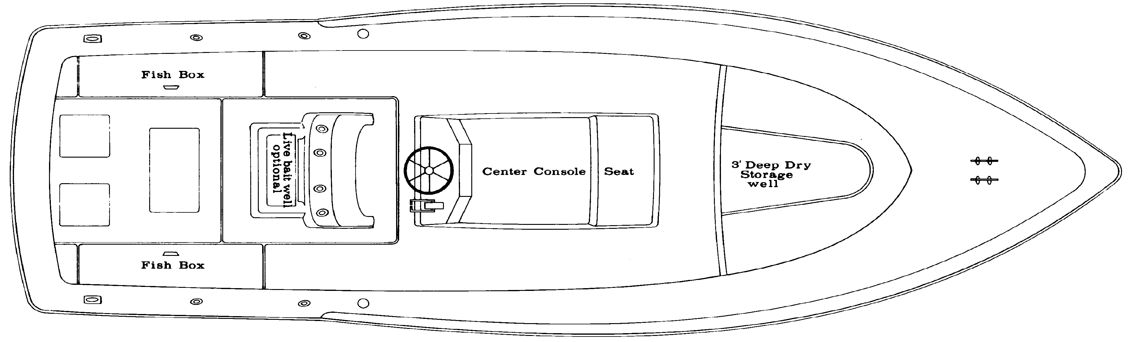 Rybo Runner 30 Center Console floor plan