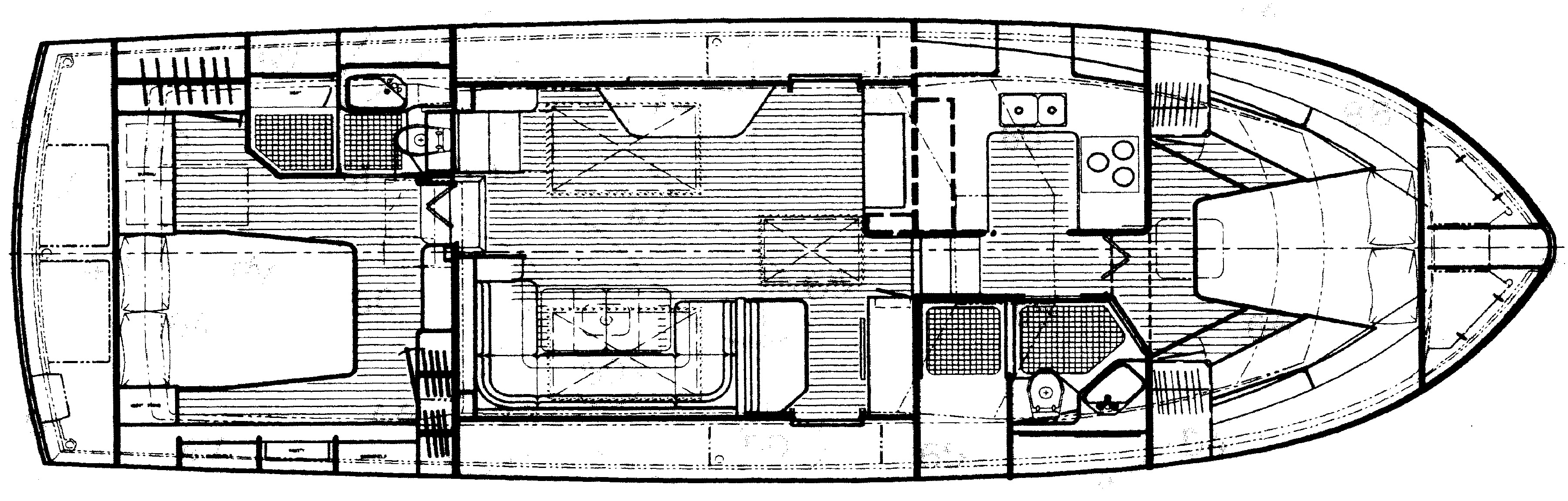 Sabreline 43 Aft Cabin floor plan