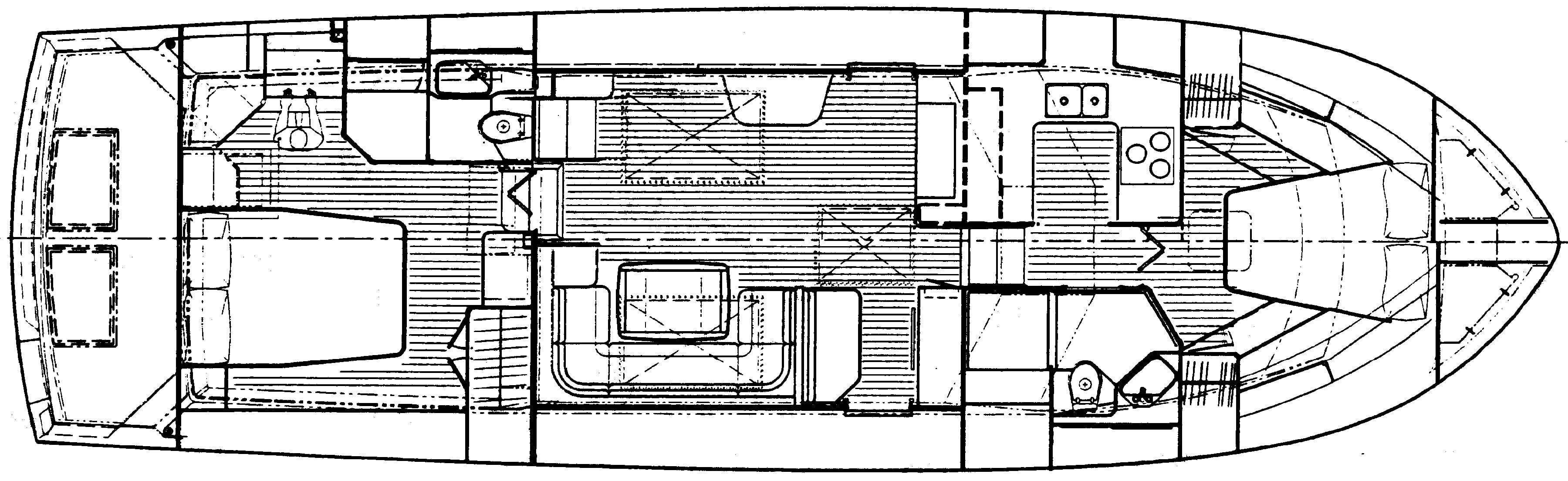 Sabreline 47 Aft Cabin floor plan