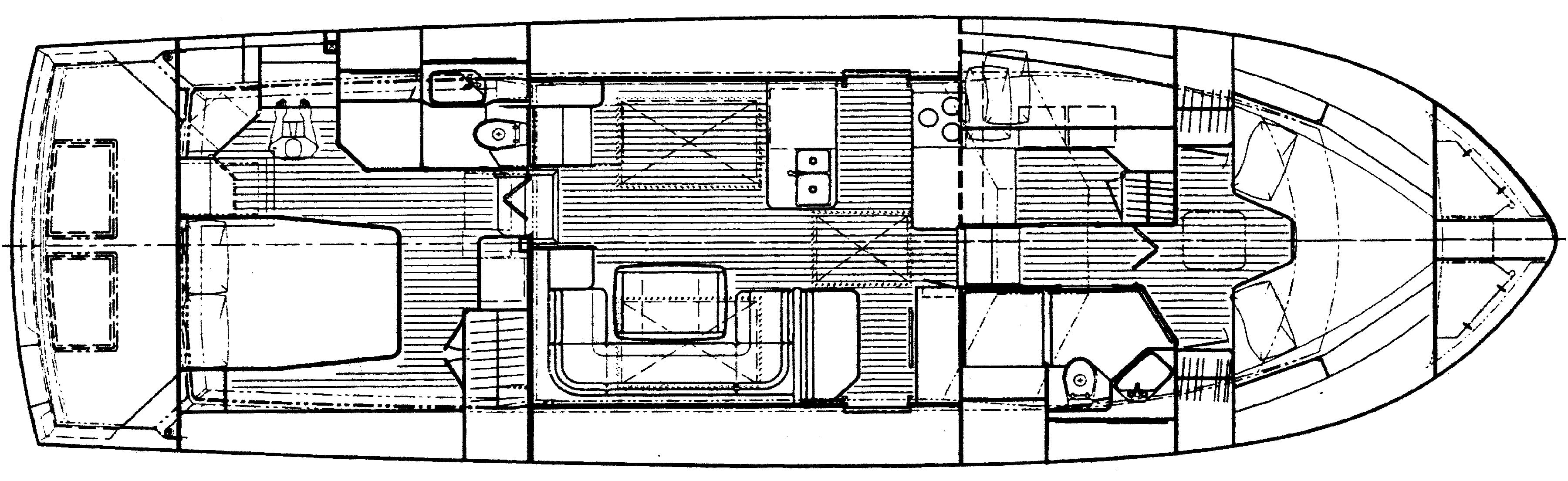 Sabreline 47 Aft Cabin floor plan