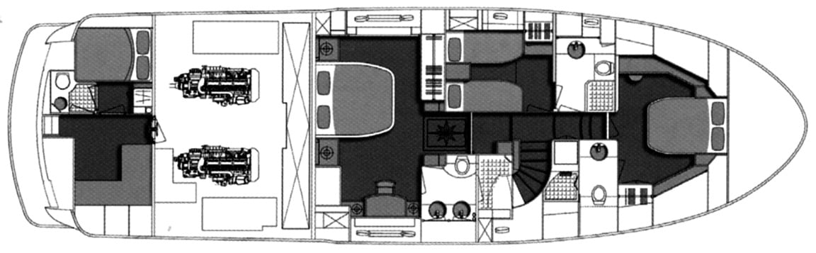 Horizon Yachts V68 floor plan