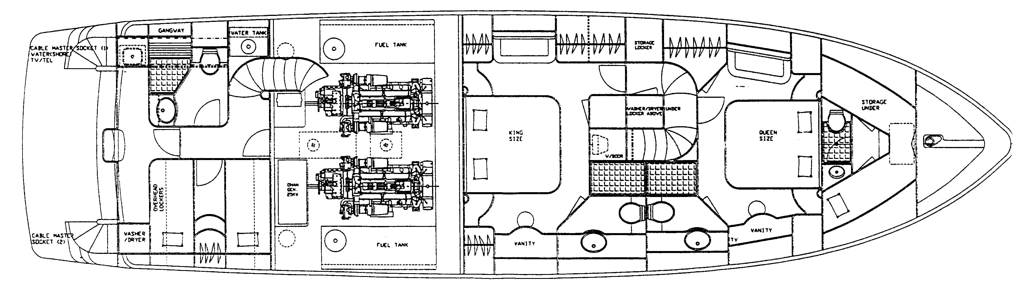 Horizon Yachts 70 Motor Yacht floor plan