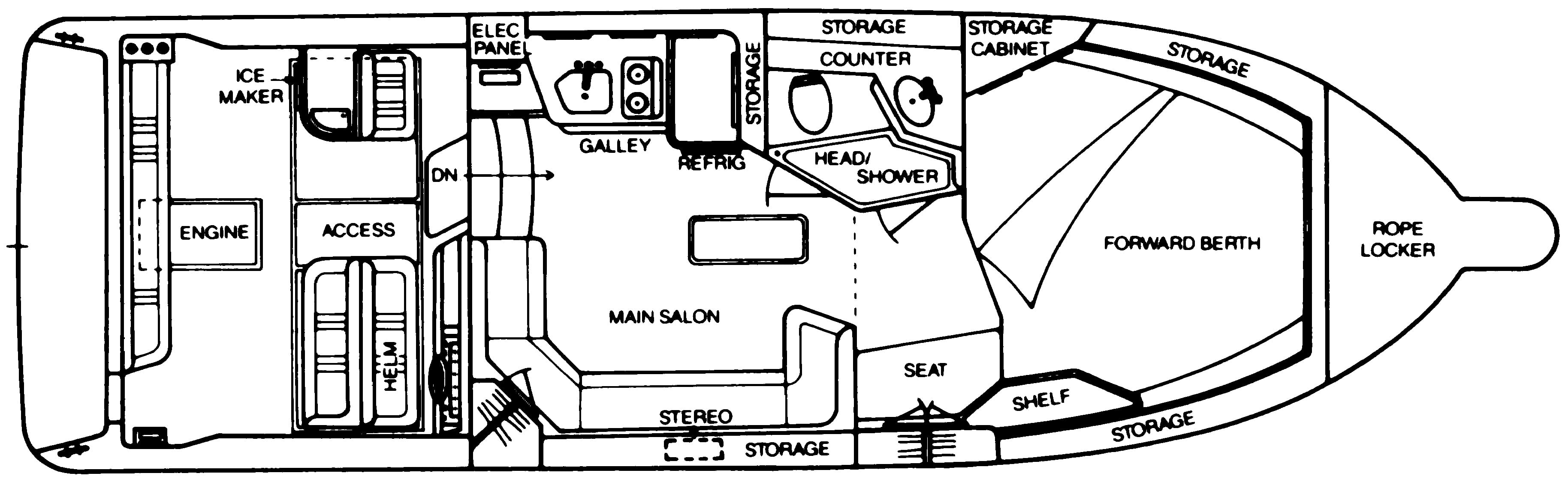 Sea Ray Yachts 310-330 Express Cruiser floor plan