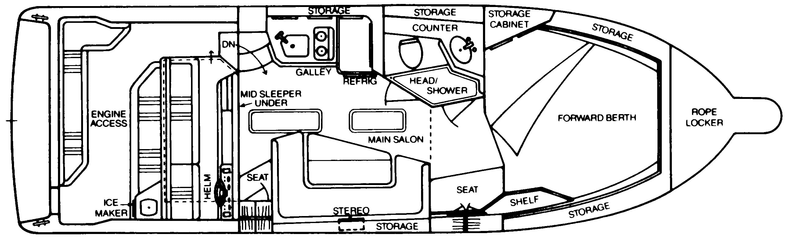 Sea Ray Yachts 310-330 Sundancer floor plan