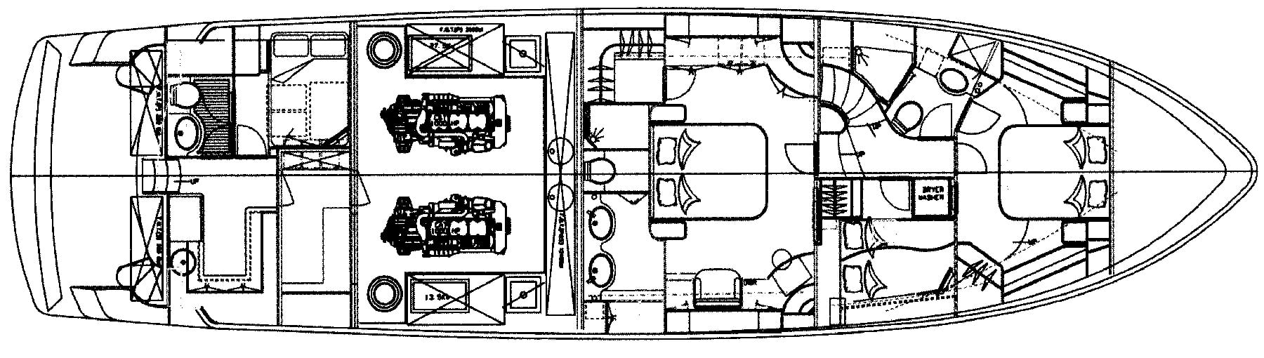 Horizon Yachts 73 Motor Yacht floor plan