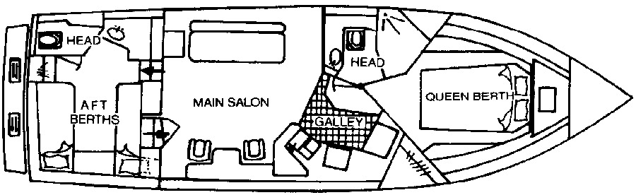 Sea Ray Yachts 360 Aft Cabin floor plan