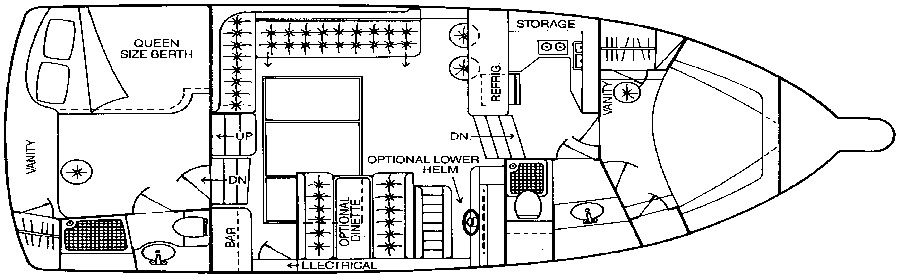 Sea Ray Yachts 380 Aft Cabin floor plan