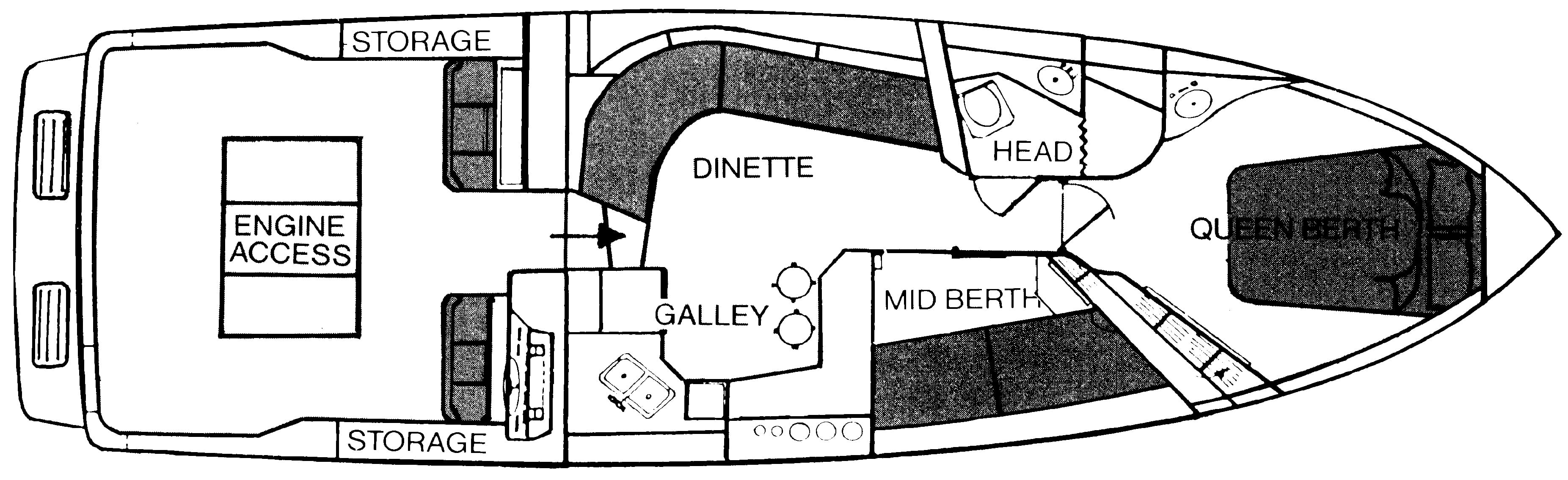 Sea Ray Yachts 390 Express Cruiser floor plan