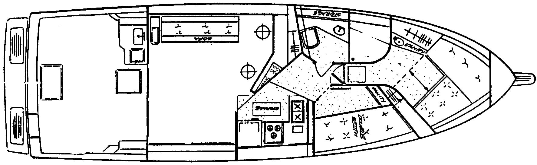 Sea Ray Yachts 390 Sedan Sportfish floor plan