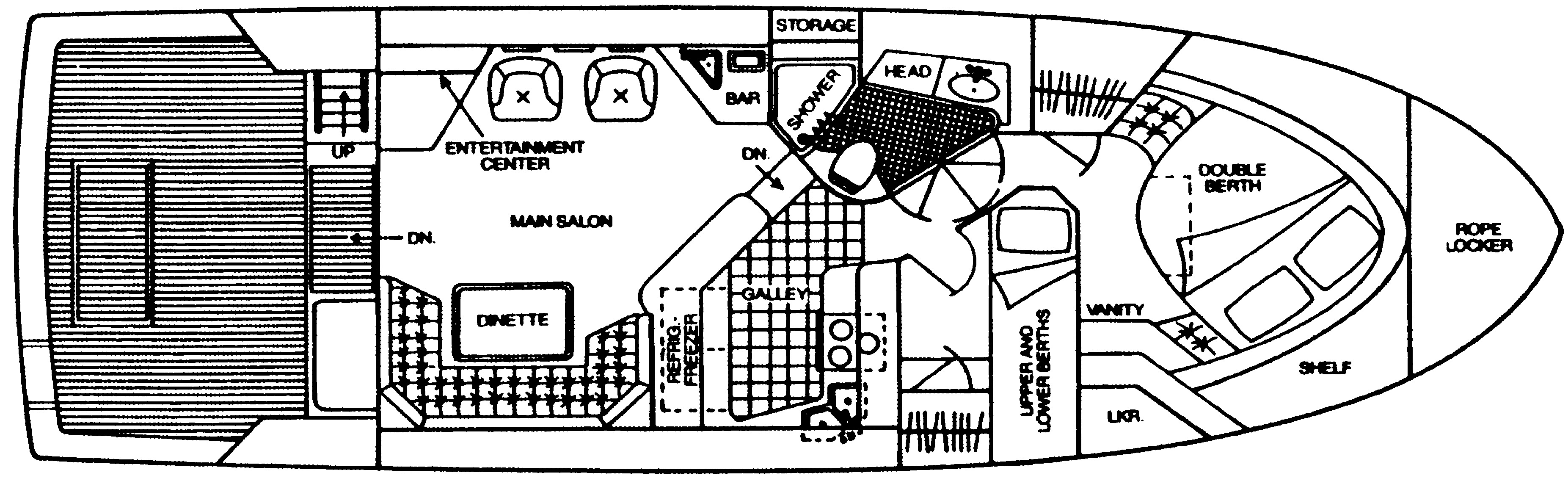 Sea Ray Yachts 430-440 Convertible floor plan