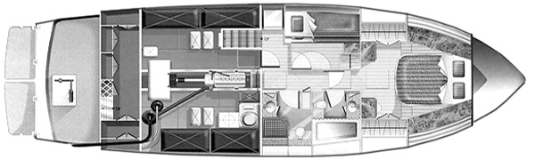 Selene Yachts 43-45 floor plan