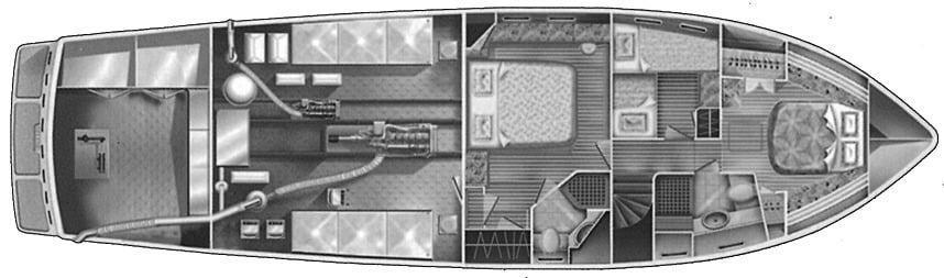 Selene Yachts 53-54-55 Ocean Trawler floor plan