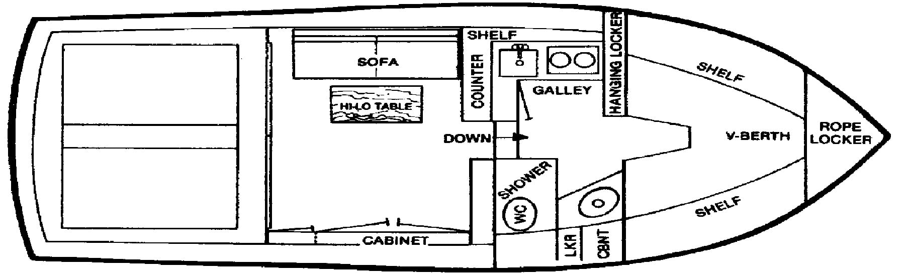 Silverton Yachts 31 Convertible floor plan