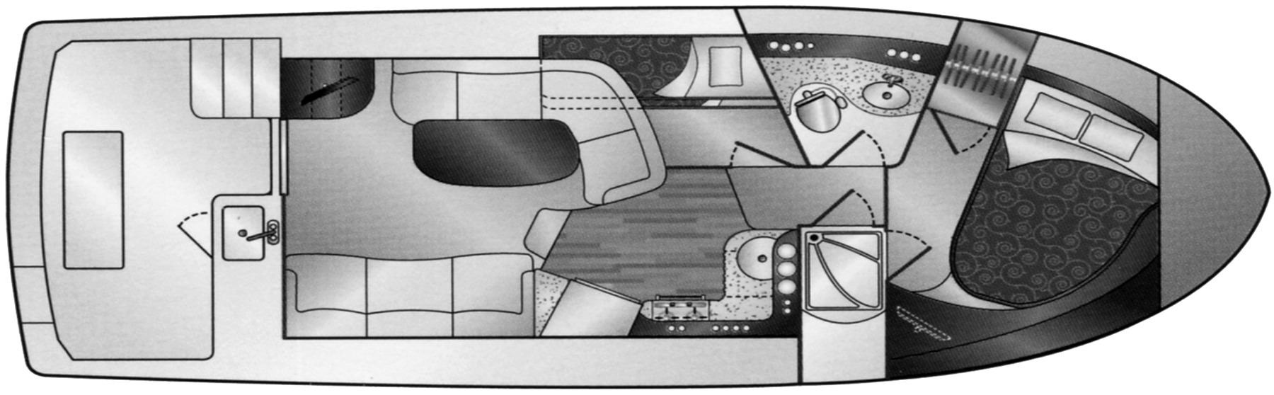 Silverton Yachts 34 Convertible floor plan