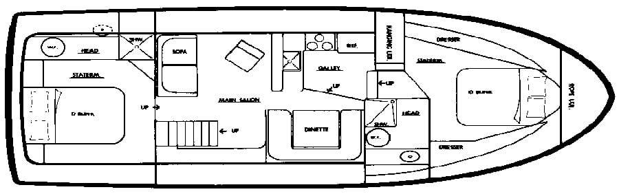 Silverton Yachts 37 Motor Yacht floor plan