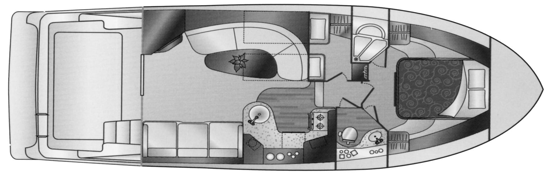 Silverton Yachts 38 Sport Bridge floor plan