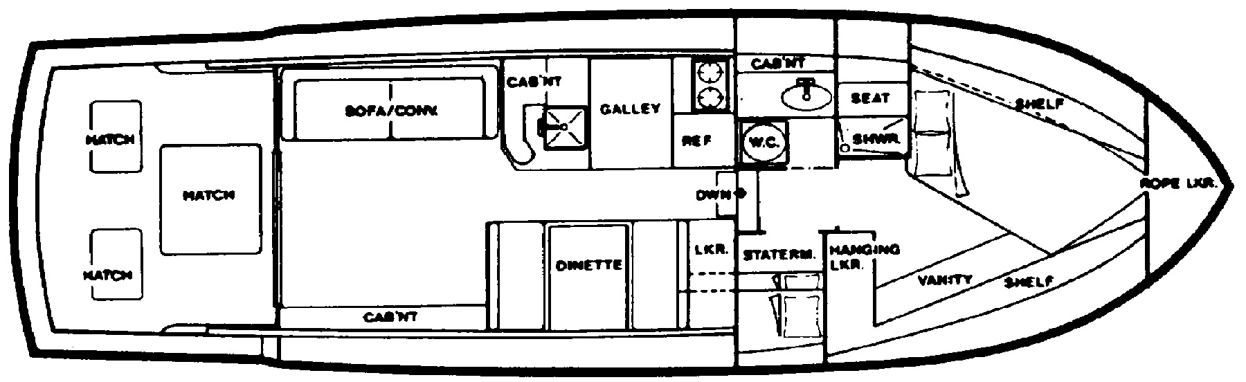 Silverton Yachts 40 Convertible floor plan