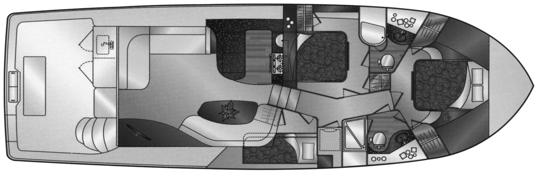 Silverton Yachts 48-50 Convertible floor plan