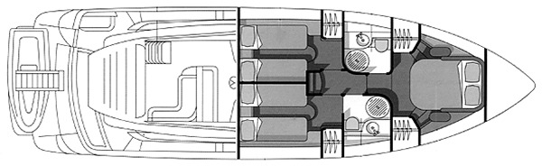 Sunseeker Yachts Manhattan 48 floor plan