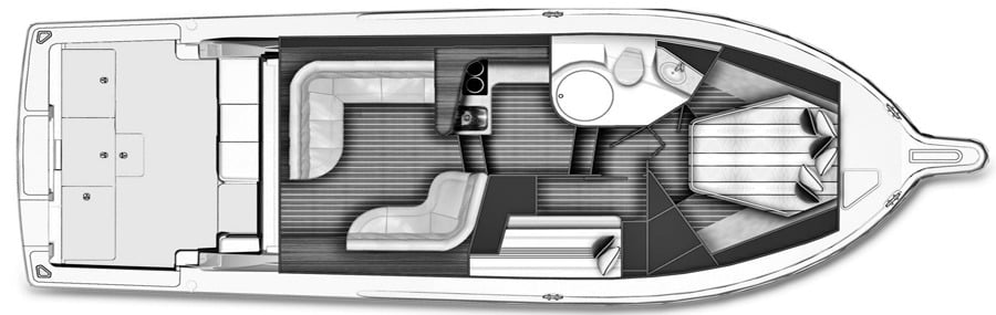Tiara Yachts 3900 Convertible floor plan