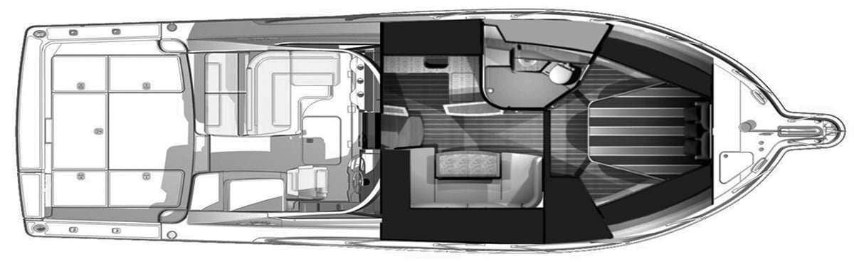 Tiara Yachts 3900 Open floor plan