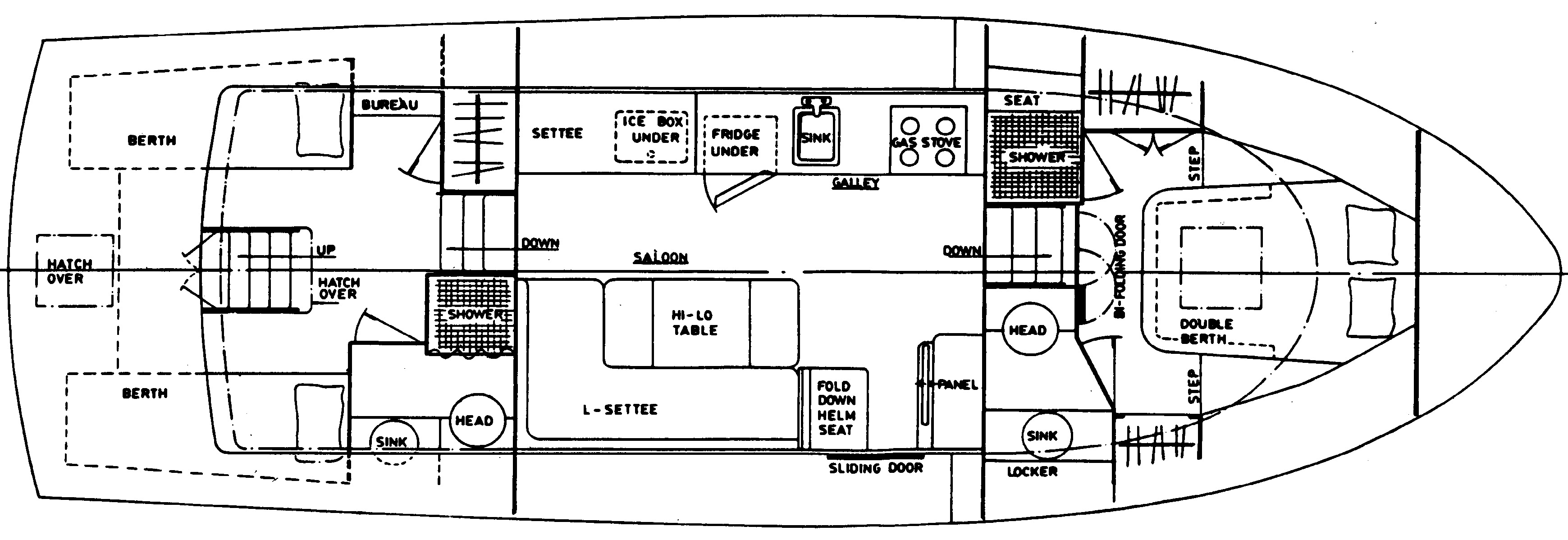 Island Gypsy 36 Aft Cabin floor plan