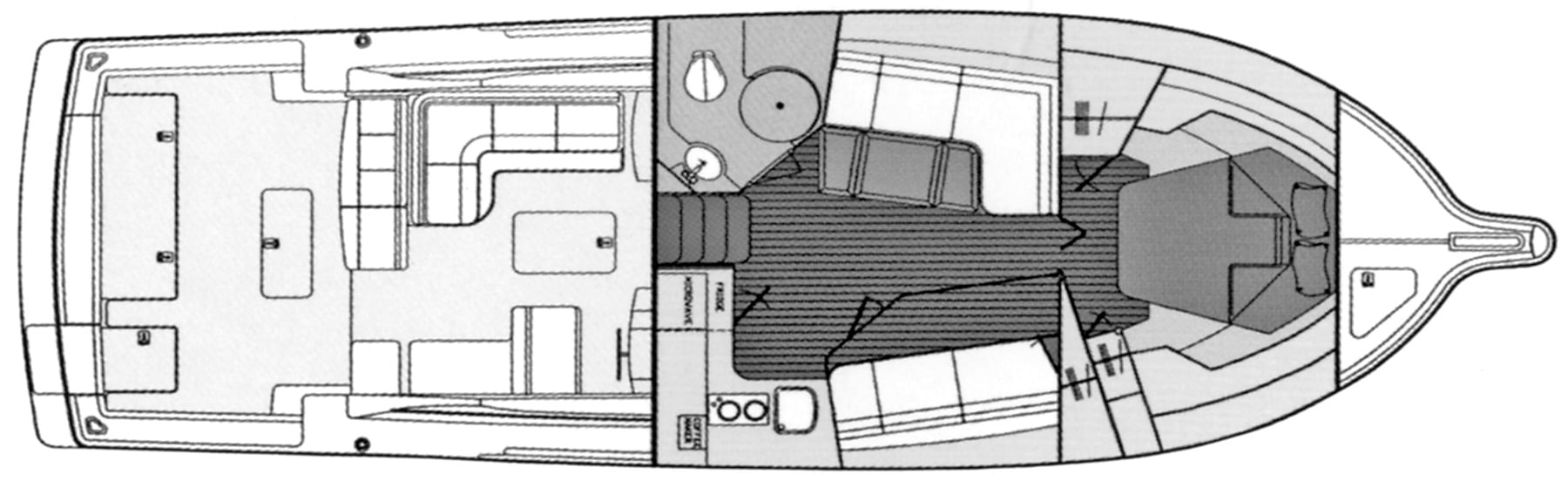Tiara Yachts 4200 Open floor plan