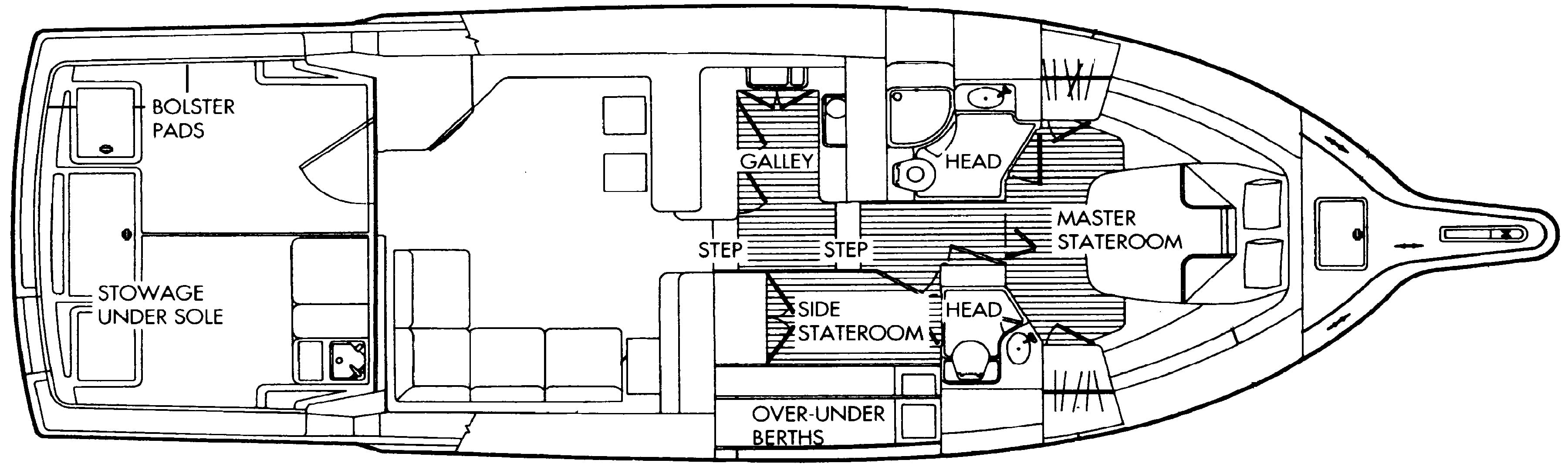 Tiara Yachts 4300 Convertible floor plan