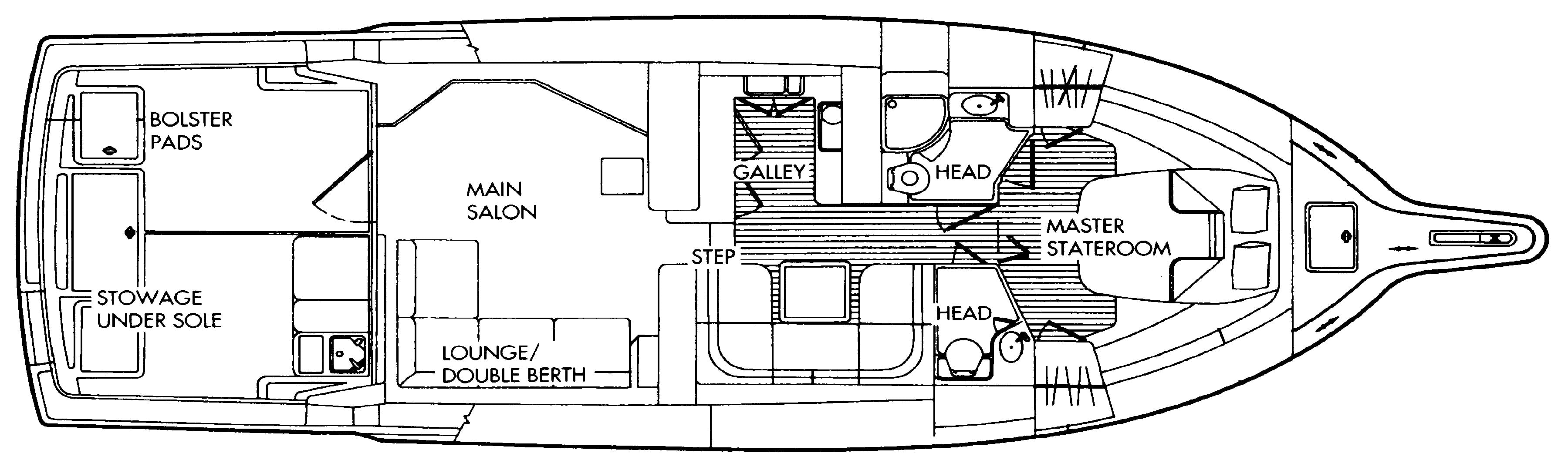 Tiara Yachts 4300 Convertible floor plan