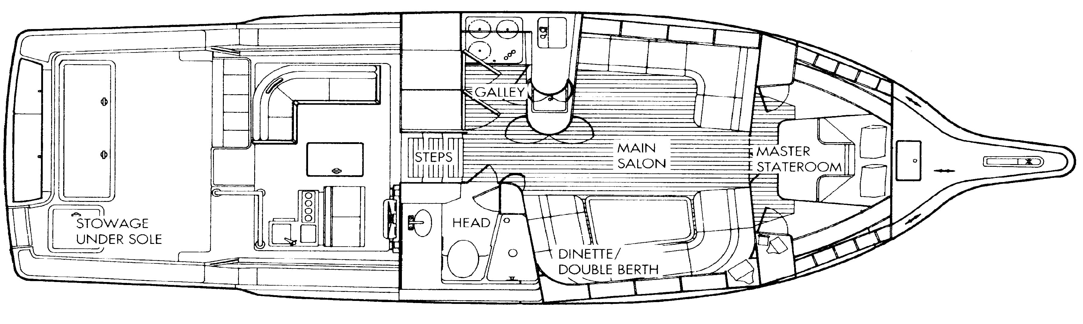 Tiara Yachts 4300 Open floor plan