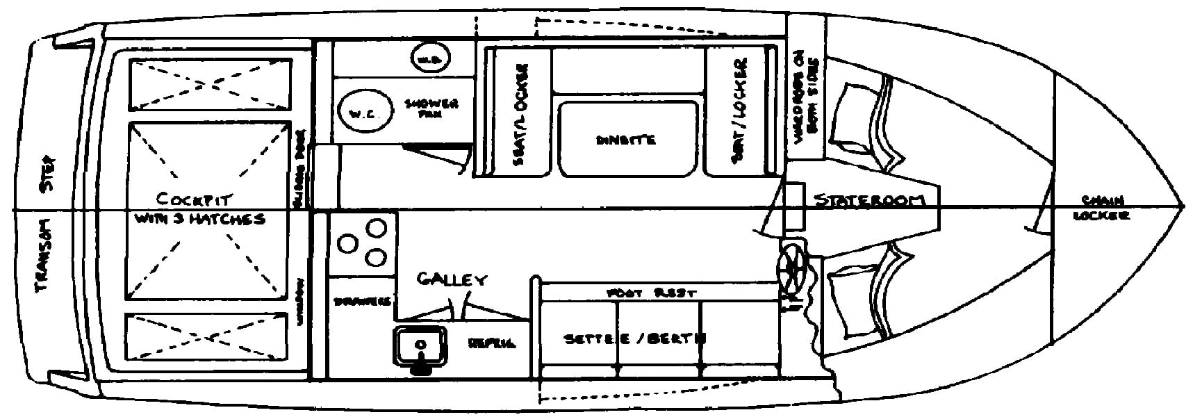 Tollycraft Yachts 30 Sport Cruiser floor plan