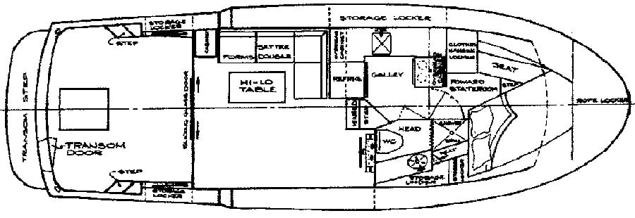 Tollycraft Yachts 34 Convertible Sedan floor plan