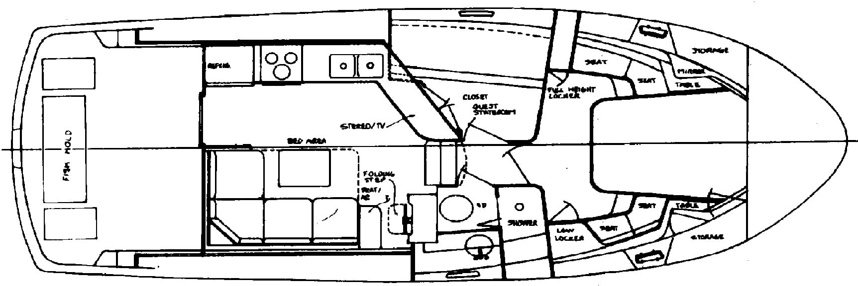 Tollycraft Yachts 34 Sport Sedan floor plan
