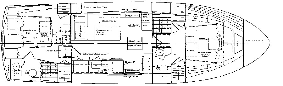 Island Gypsy 36 Motor Yacht floor plan
